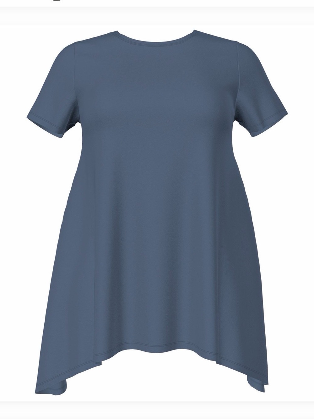 LulaRoe Melissa Short-Sleeve Swing Tunic Top - Slate Blue